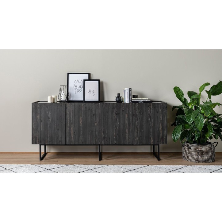 Salle à manger DARKER noir, effet bois et effet marbre