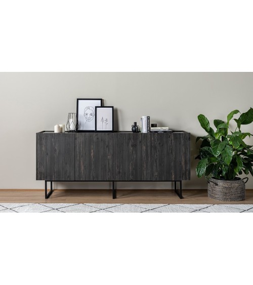 Salle à manger DARKER noir, effet bois et effet marbre