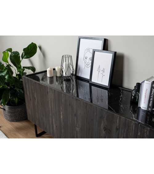 Salle à manger DARKER noir, effet bois et effet marbre