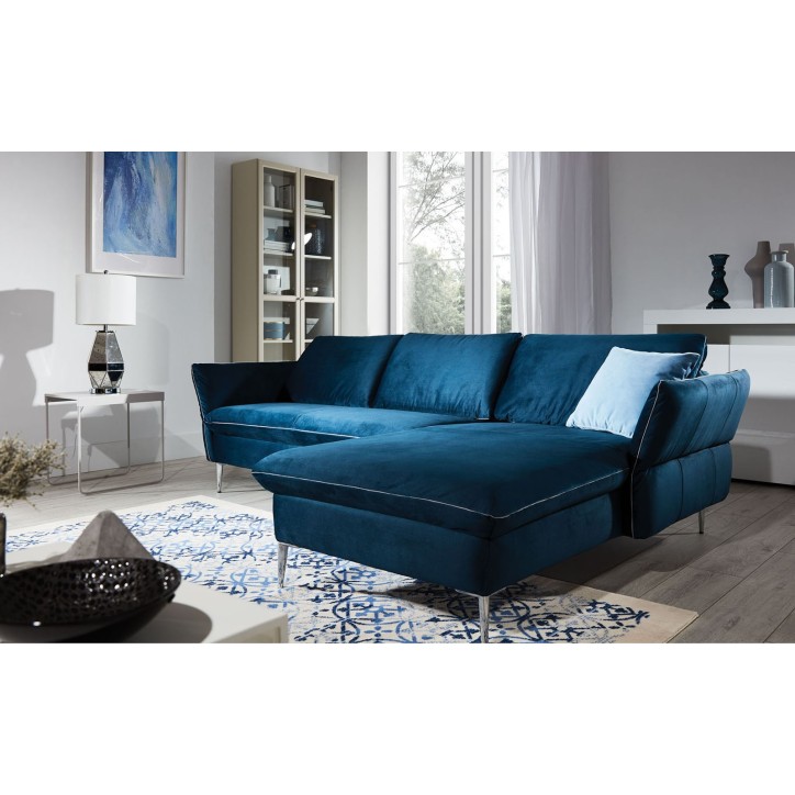 Divano angolare VINO ad angolo retto blu 235 x 165 cm