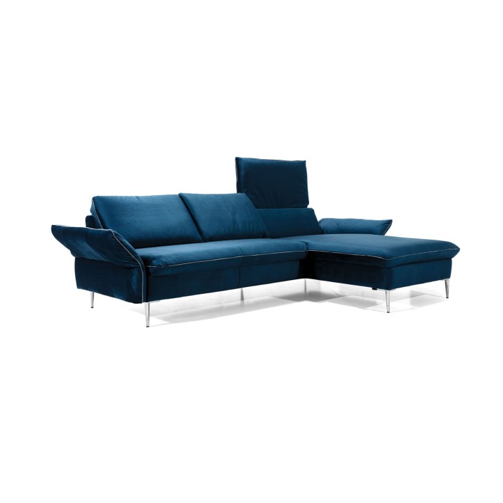 Sofá rinconera VINO ángulo derecho azul 235 x 165 cm