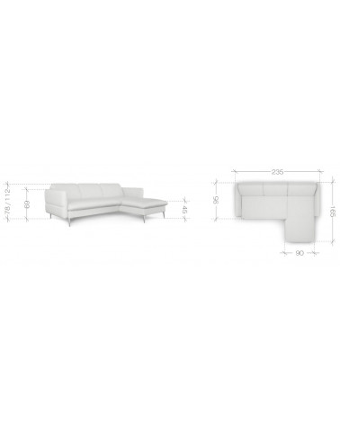 Divano angolare VINO angolo sinistro 235 x 165 cm