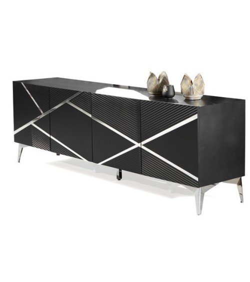 Buffet DIAMOND NOIR 4 portes 220 cm