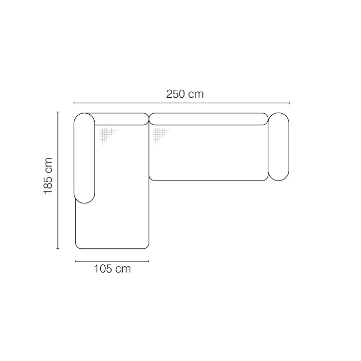 Divano angolare ZEUS L 250 x 185 cm
