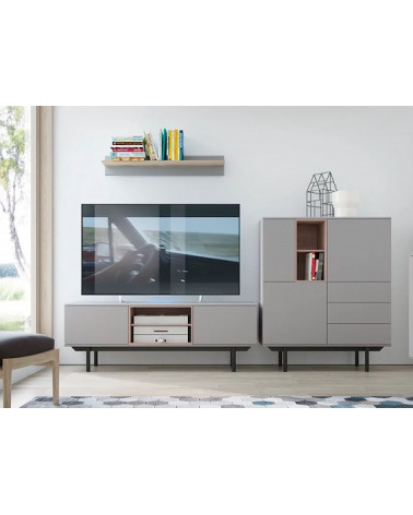 Meuble TV INOX gris 150 cm