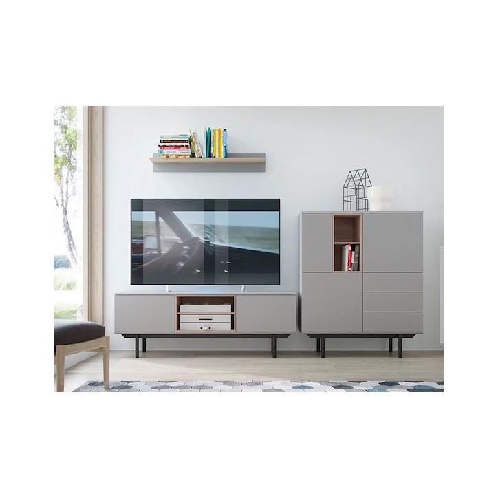 Mueble TV INOX gris 150 cm