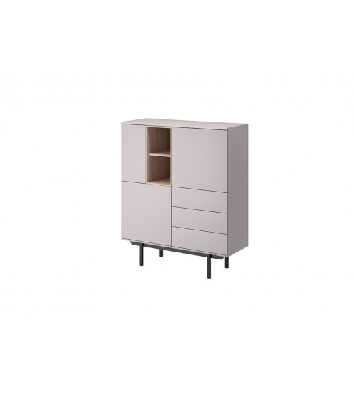 Grijs roestvrij stalen highboard 100 x 121 cm