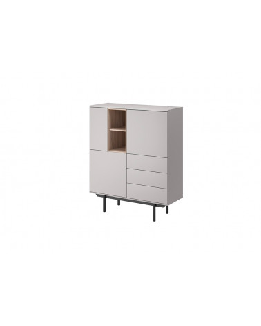 Grijs roestvrij stalen highboard 100 x 121 cm