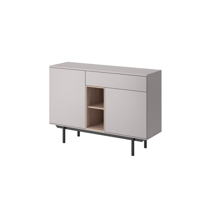 Grijs roestvrij stalen dressoir 125 x 89 cm
