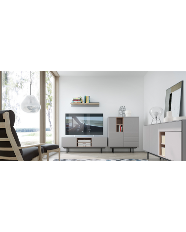Credenza grigia in acciaio inox 175 x 89 cm