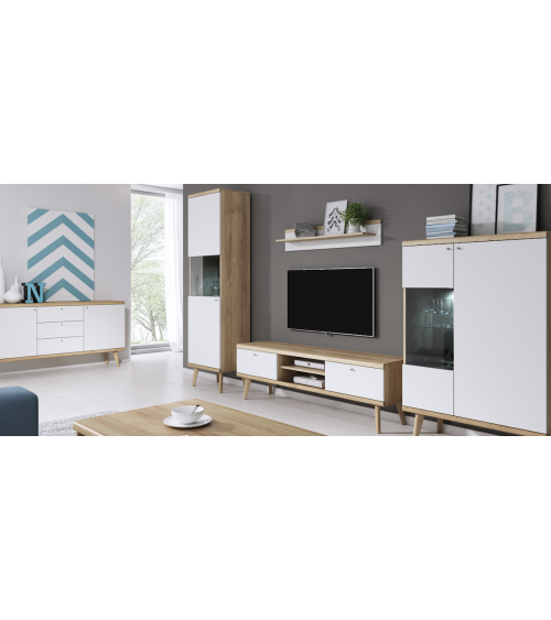 Mobile TV PRIMO bianco rovere 160 cm