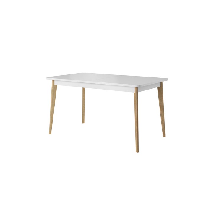 PRIMO eiken-wit uitschuifbare tafel 140-180 x 75 x 80 cm