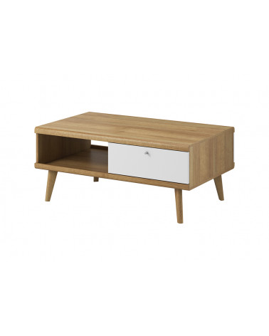 Mesa de centro PRIMO roble-blanco 107 x 46 x 67 cm