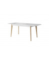 Mesa extensible NORDI 140/180 x 75 x 80 cm roble y blanco