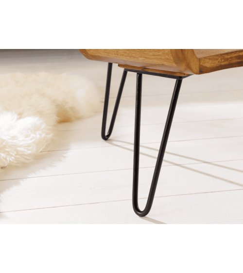 Table basse ORGANIC LIVING 100 cm en bois de sheesham naturel