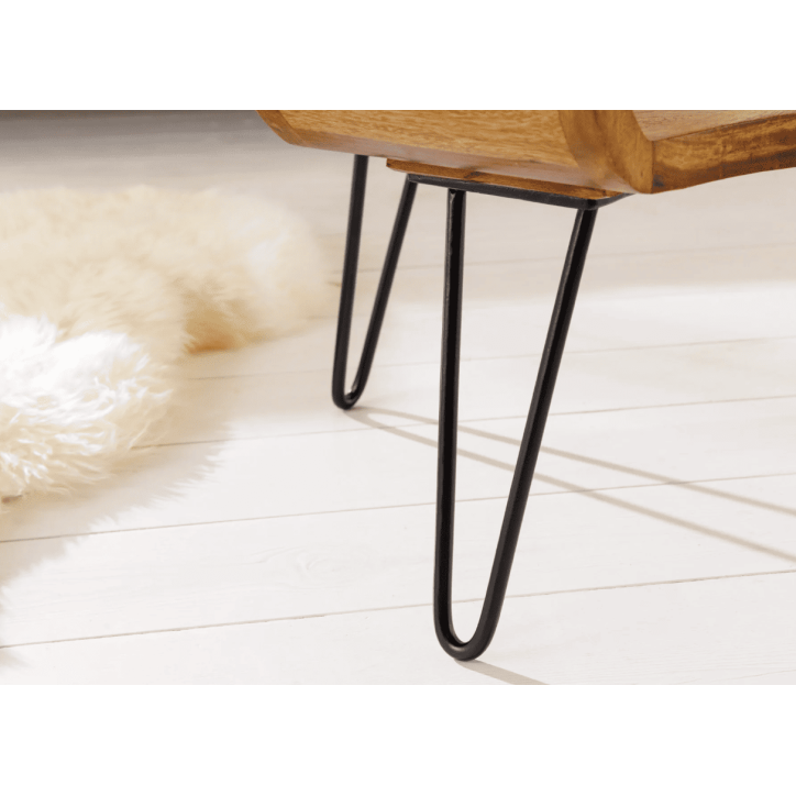 Table basse ORGANIC LIVING 100 cm en bois de sheesham naturel