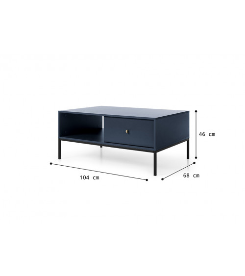 Mesa de centro MONO azul-marinho 104 x 46 x 68 cm