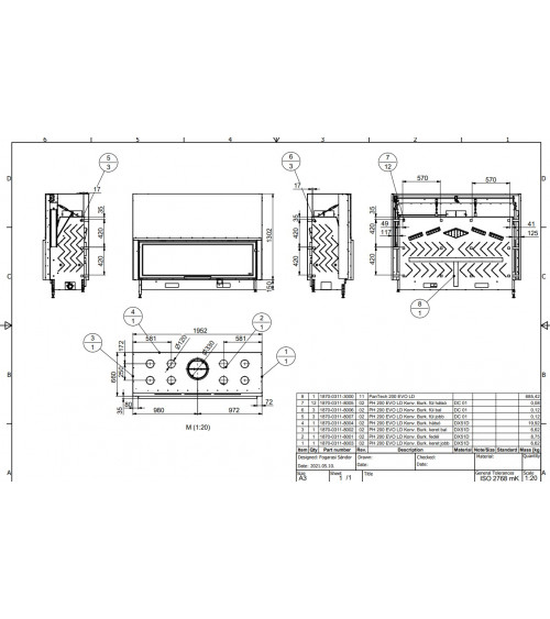 Inzethaard met schuifdeur MB 193CM 22 kW