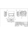 Insert cheminées à bois MB 160 CM porte guillotine 21 kW  + 8 bouches recuperateur de chaleur