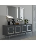 Buffet LUXEMBURG FUME 4 portes 220 cm gris