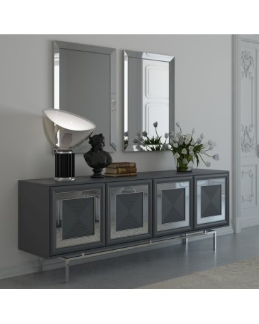 Buffet LUXEMBURG FUME 4 portes 220 cm gris