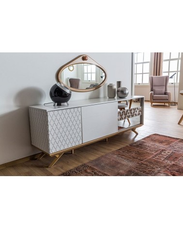 Salle à manger MONACO blanc et bois