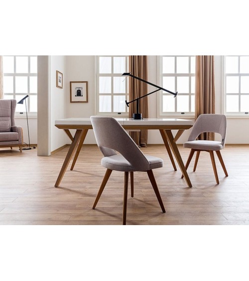 Salle à manger MONACO blanc et bois