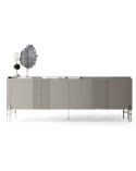 Buffet ALYA 4 portes 220 cm gris