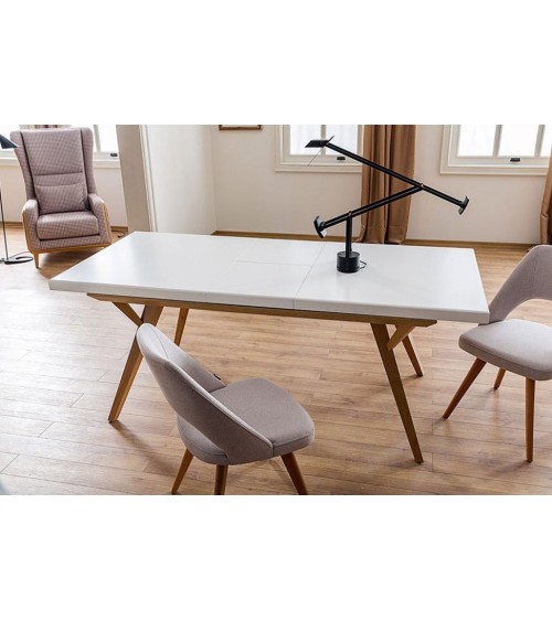 Salle à manger MONACO blanc et bois