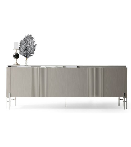 Buffet ALYA 4 portes 220 cm gris