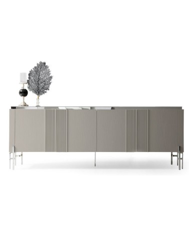 Buffet ALYA 4 portes 220 cm gris
