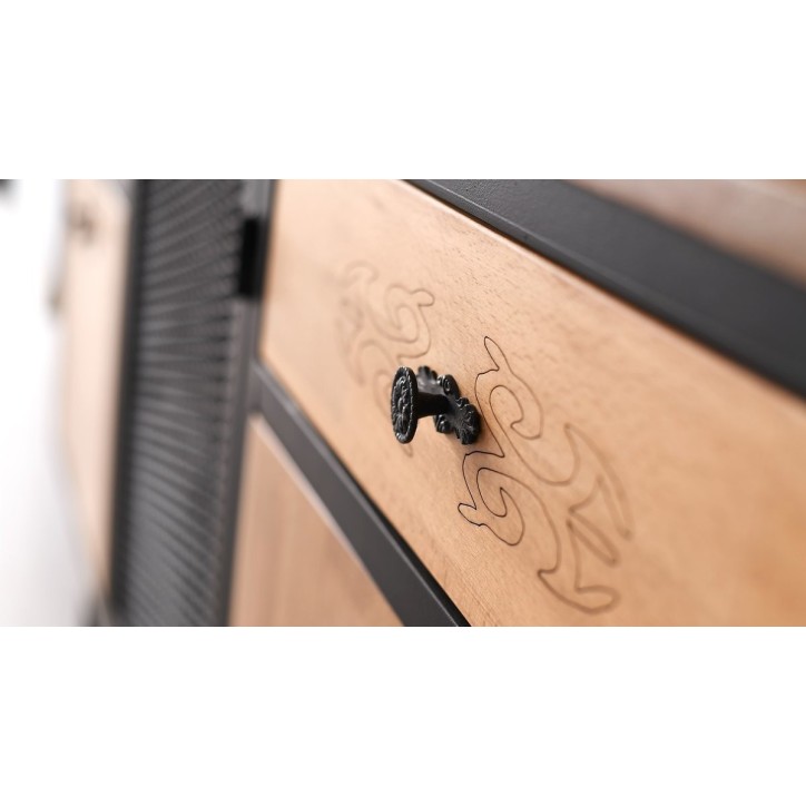 Salle à manger TIMBER bois et métal noir