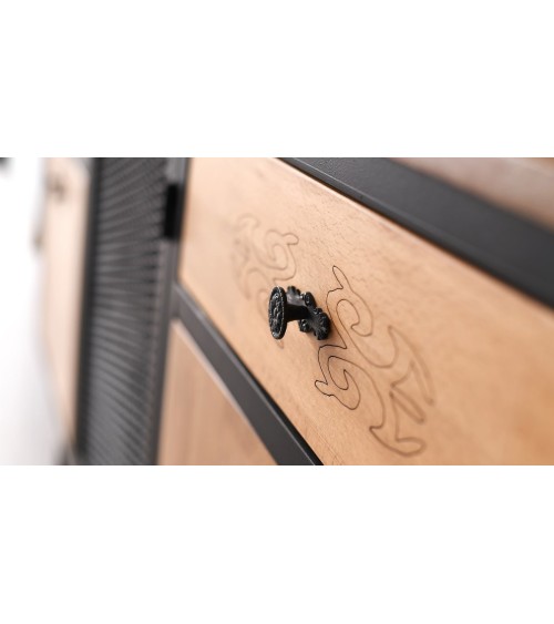 Salle à manger TIMBER bois et métal noir