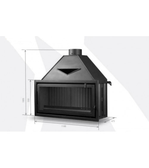 Insert cheminées à bois NADINE porte guillotine 17 kW