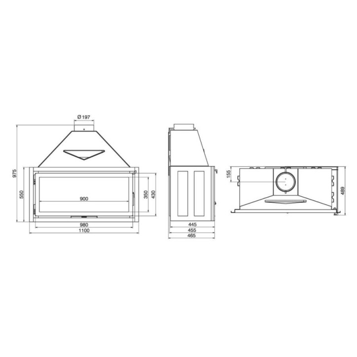 Inserto para chimenea 110 CM Classic 11-19kW