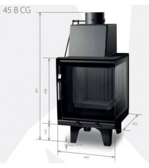 Takkasydän 45 B CG d150 44 CM 4-6kW