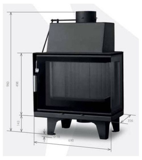 Inserto para chimenea 69 CM B CGR d150 5-8kW