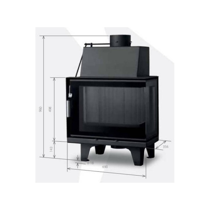 Insert de cheminée 69 CM B CGR d150 5-8kW Insert de cheminée 69 CM B CGR d150 5-8kW