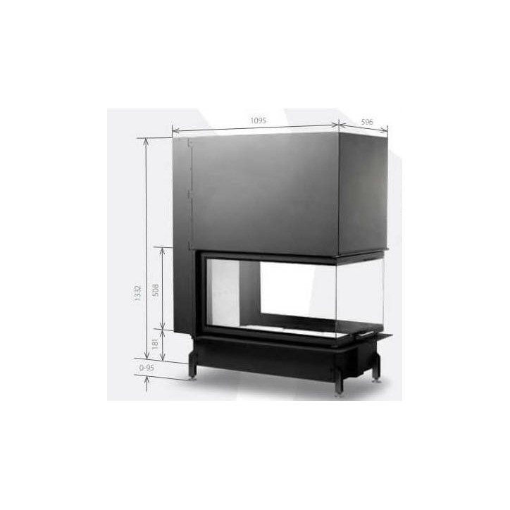 Inserto per camino 100 EVO V LD d200 110 CM 8-14kW PREMIUM