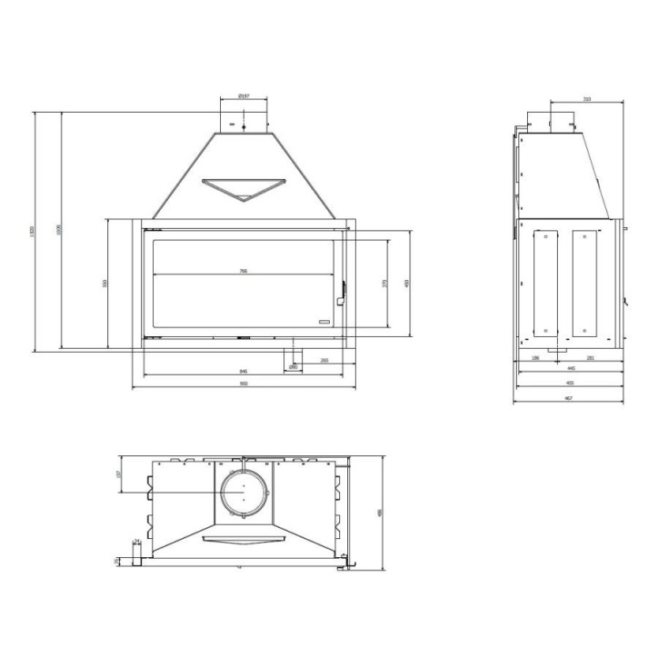 Inserto para lareira 95 CM Classic d200 9-15 kW Inserto para lareira 95 CM Classic d200 9-15 kW