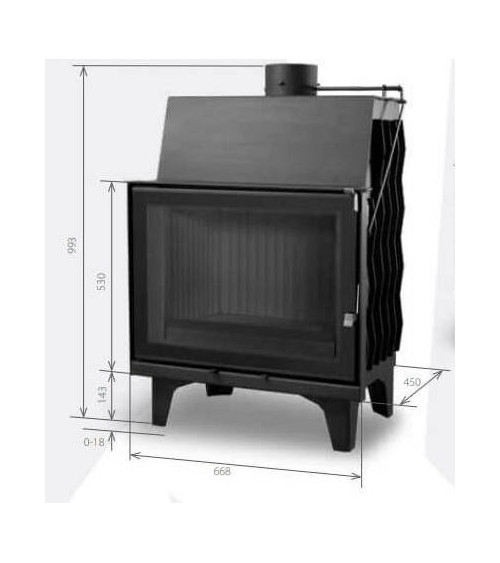 Takkasydän 68 B d150 67 CM 5-8kW