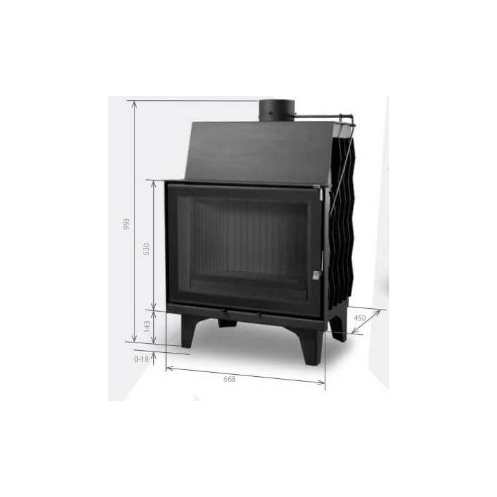 Insert de cheminée 68 B d150 67 CM 5-8kW