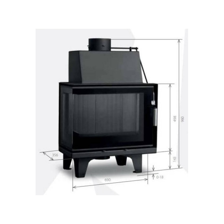 Inserção de lareira 69 CM B CGL d150 5-8kW