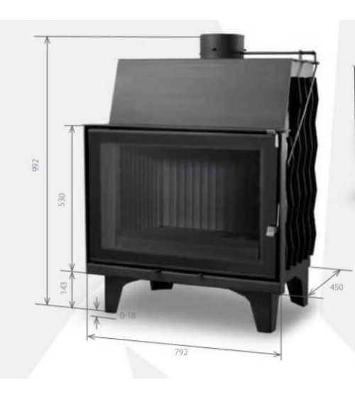 Takkasydän 80 CM B d200 6-10 kW