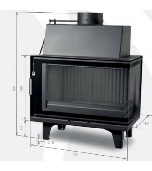 Inserto per caminetto 75 CM B CGR d200 5-9 kW