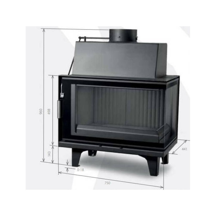 Inserção para lareira 75 CM B CGR d200 5-9 kW