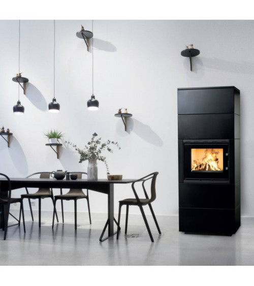 Insert de cheminée 60 B meuble noir 1+2  79x149 CM 4-6 kW
