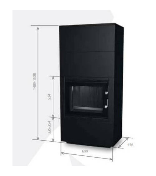 Insert de cheminée 60 B meuble noir 1+2  79x149 CM 4-6 kW