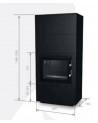 Insert de cheminée 60 B meuble noir 1+2  79x149 CM 4-6 kW