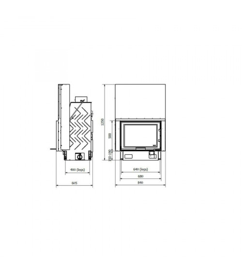 Inserto per camino 80 CM LD EVO 8-14kW design di alto livello